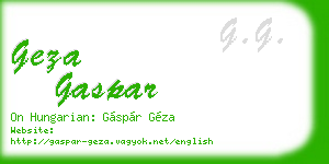 geza gaspar business card