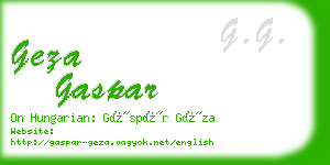geza gaspar business card